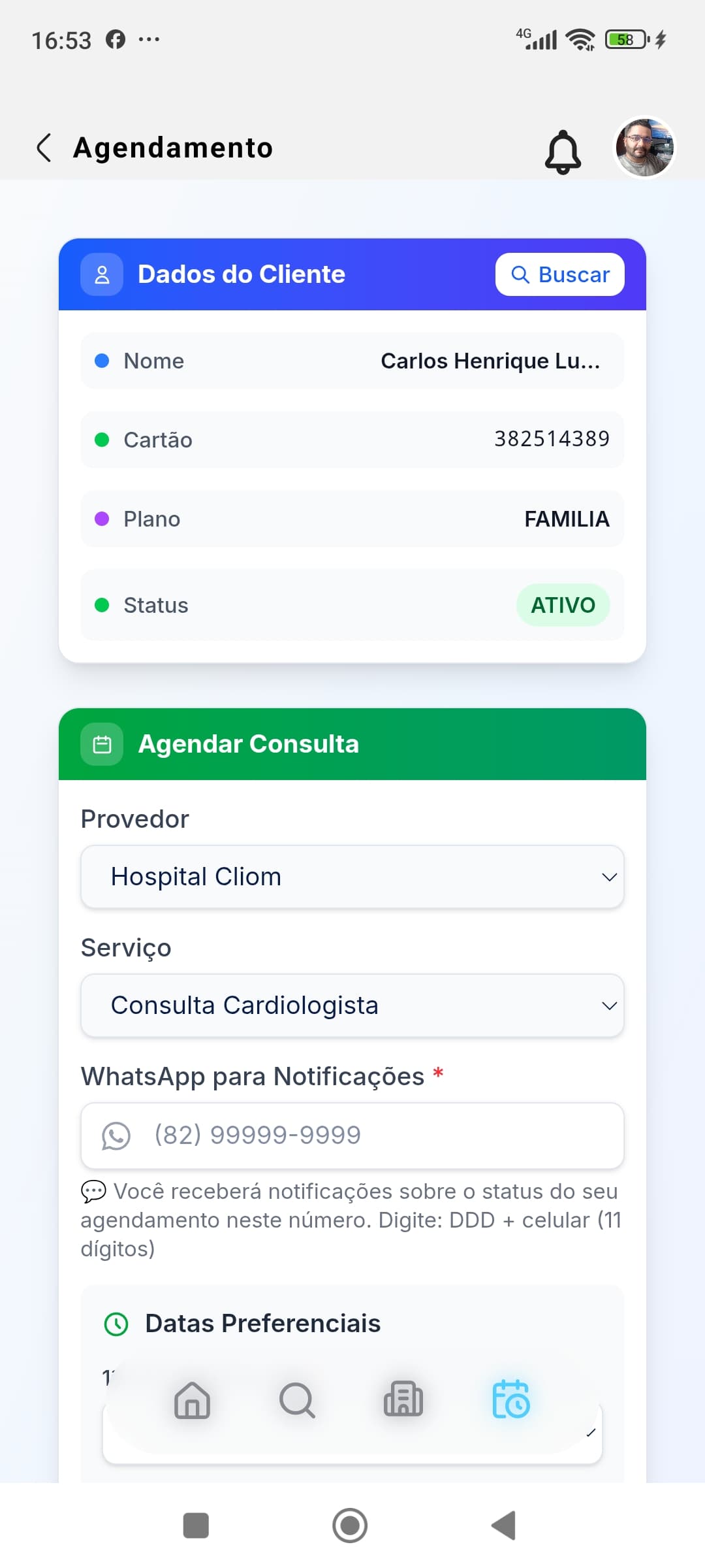 Tela do app - etapa 3